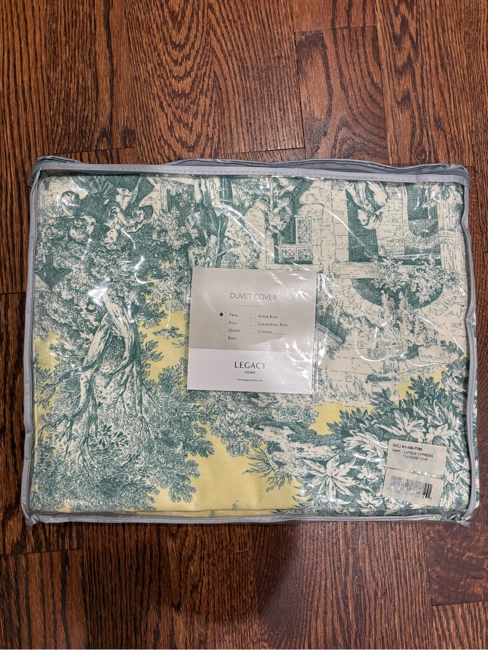 Legacy Toile Yellow Twin Duvet Cover